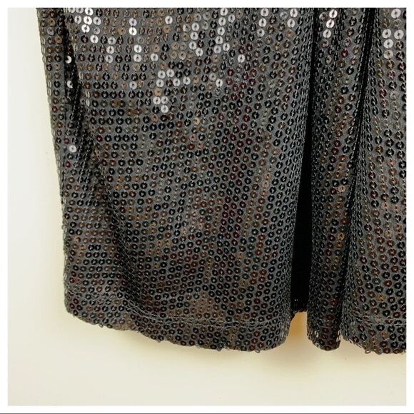 VELVET Black Sequined Cap Sleeve V-Neck Cocktail Dress M‎ - Picture 14 of 14
